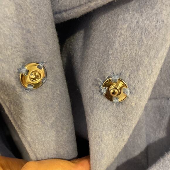 NEW!! Size 8 Cole Haan Belted Wrap Coat Ice Blue NEW!! - Picture 5 of 13